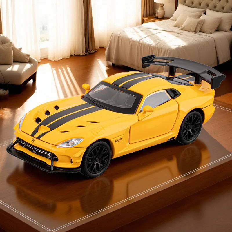 

1:32 Dodge Viper, спортивная масштабная модель автомобиля из сплава, литая под давлением металлическая модель автомобиля, звук и свет, коллекционные детские игрушки, подарки