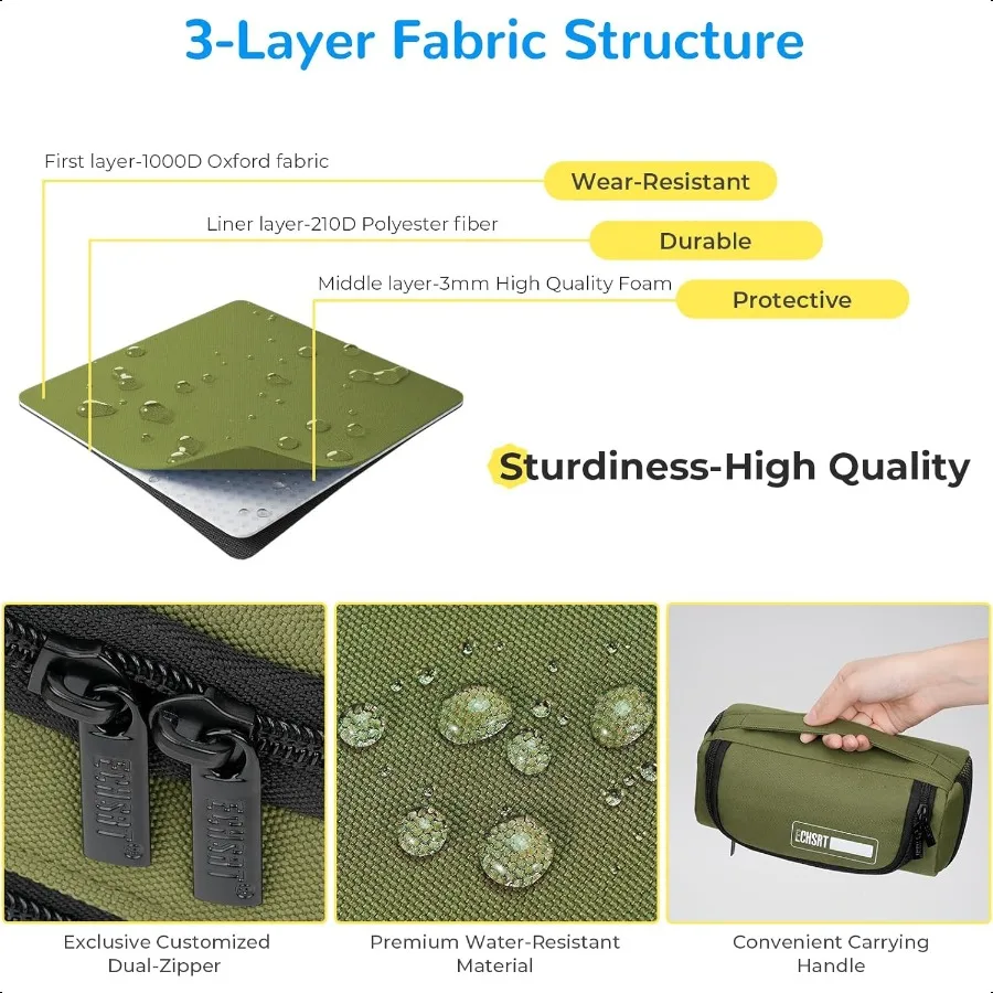 منظم مقلمة جامبو للرجال والنساء، حقيبة أقلام رصاص ذات سعة كبيرة جدًا، حقيبة تخزين قوية محمولة للسفر في المكتب