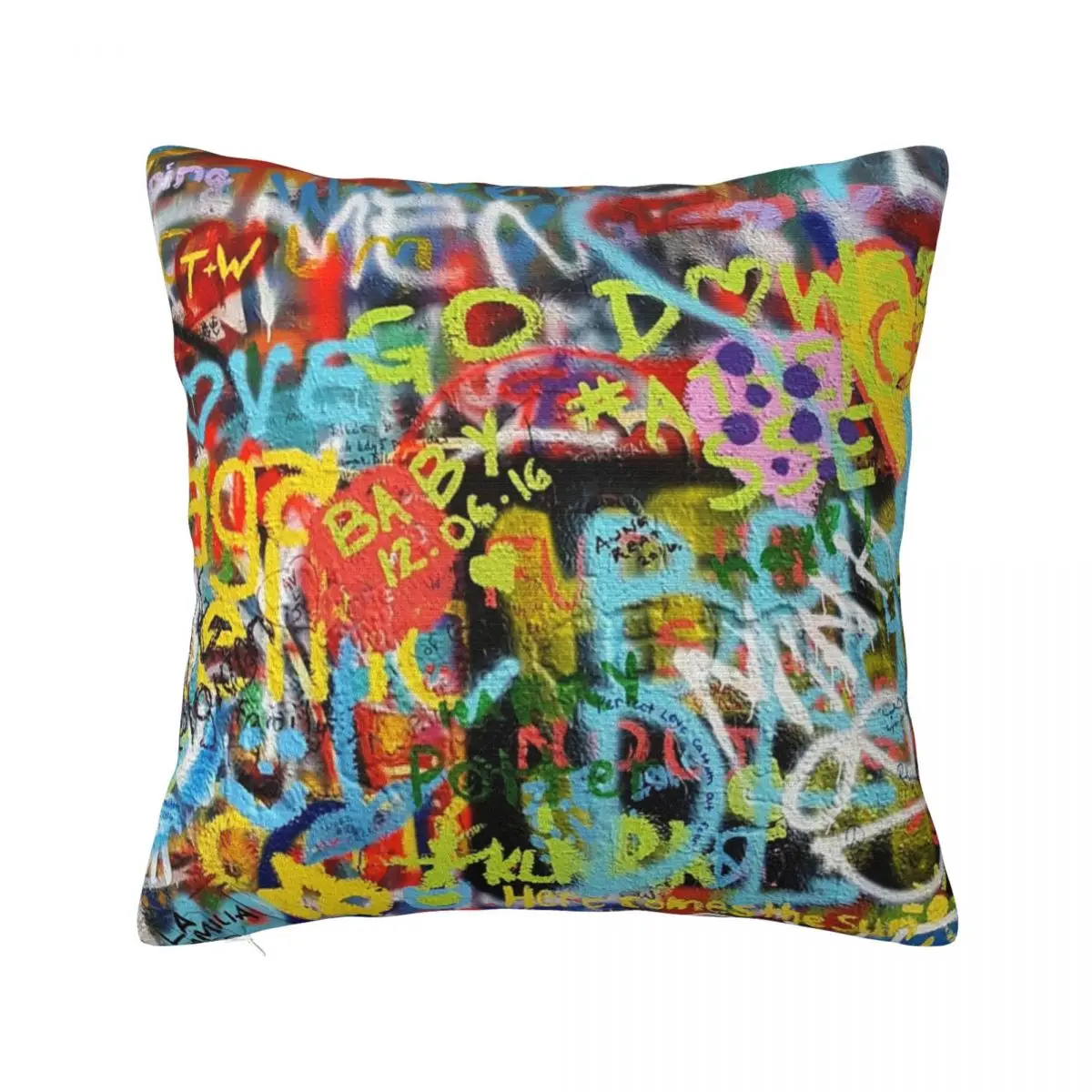 Street Art Graffiti Square Pillow Covers Polyester Car Banksy Stencil Spray Pop Art Cushion Case Cute Decor Pillow Cover 45*45