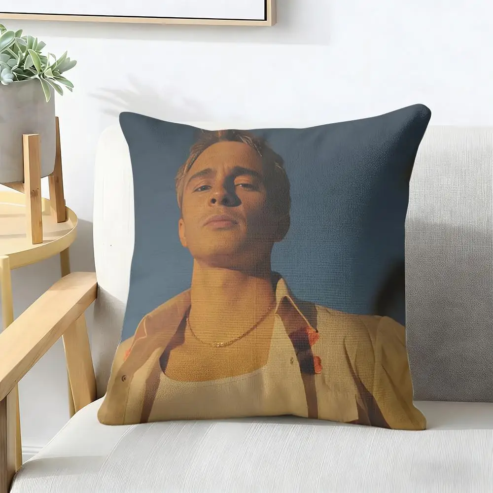 D-Drews Starkey Singer Cushion Cover Natural Linen Organic Fabric Double-Sided Printing Breathable For Decor