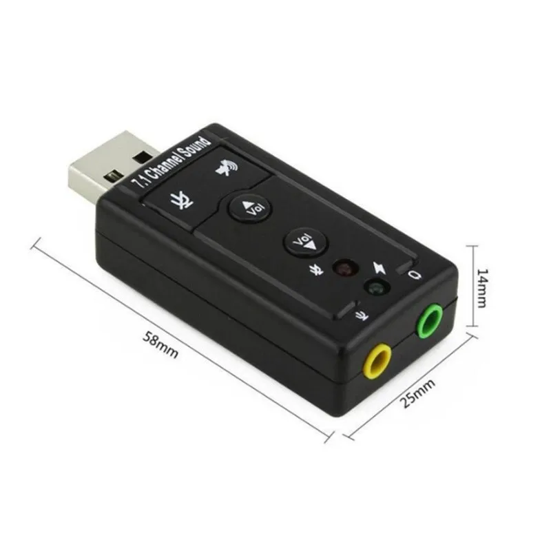 Usb Geluidskaart 7.1 Kanaal Geluid 3.5Mm Audio Interface Externe Geluidskaart Naar Oortelefoon Luidspreker Voor Win 7 8 Android Linux Mac Os