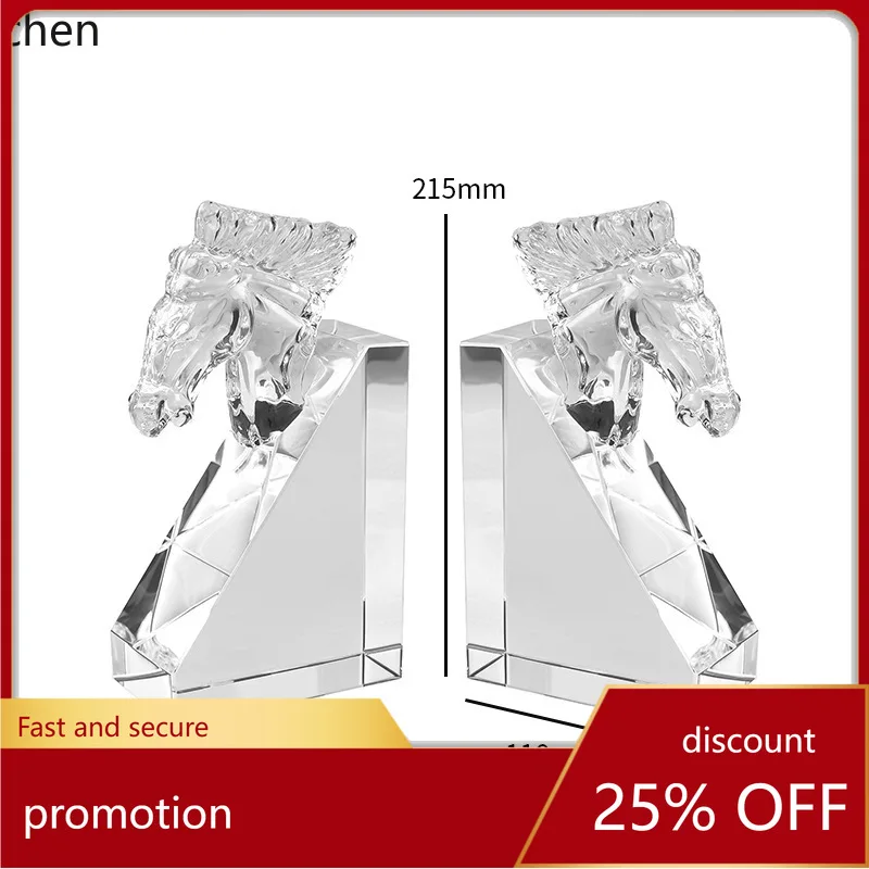 

ZML Crystal Bookend Desktop Book Stand Home Decoration Study Room Model Room Ornament Exquisite Decorative Item