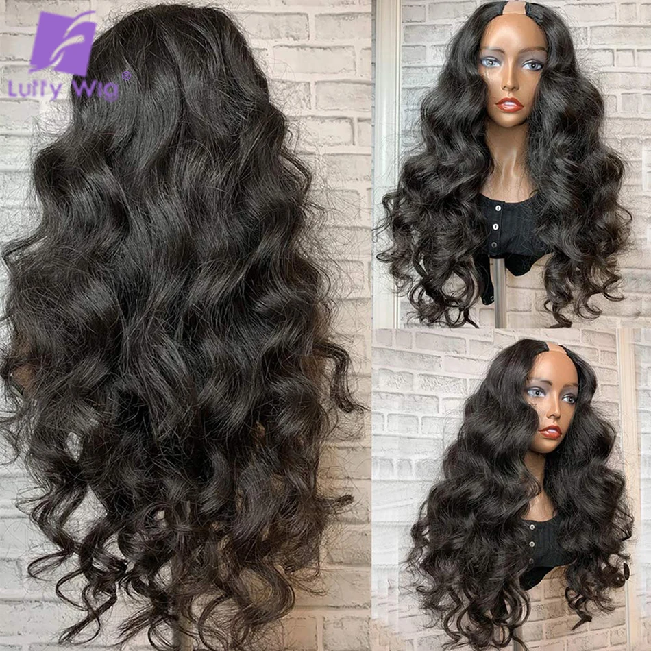 Brazilian Body Wave V Part Wig 200Density No Leave Out Remy Human Hair Loose Deep Wave New U Part Curly Glueless Wigs For Women