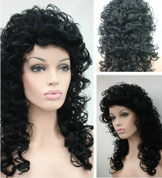 Women Long Curly Wigs Ladies Golden Orange Wavy Hair Wig