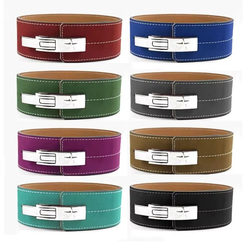 Men's and Women's Cowhide Fitness Belt Squat Hard Pull Sports Waist Support for Weightlifting Protective Gear Wholesale