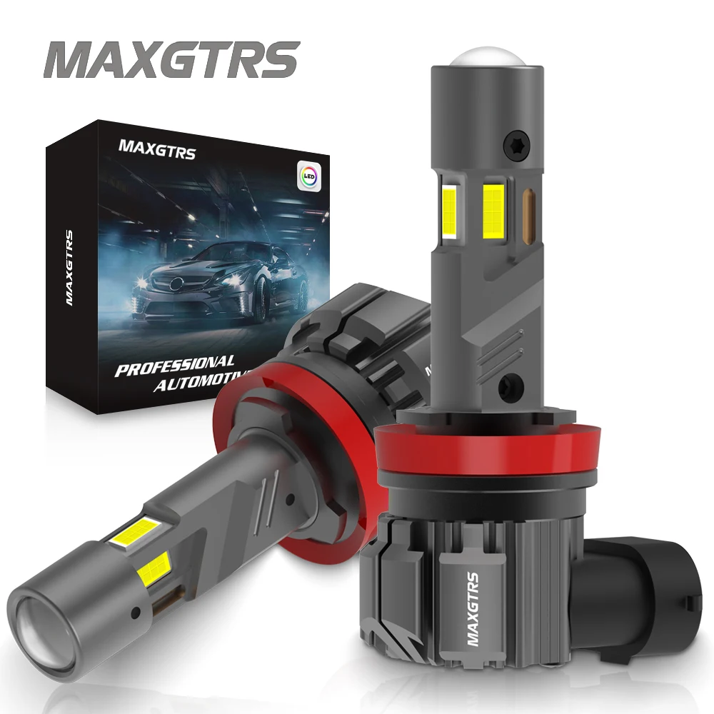 

2 шт. H8 H11 безвентиляторные светодиодные противотуманные фары 3570 CSP чип с линзой 9005 9006 HB3 HB4 9012 3-стороннее освещение белый/теплый желтый