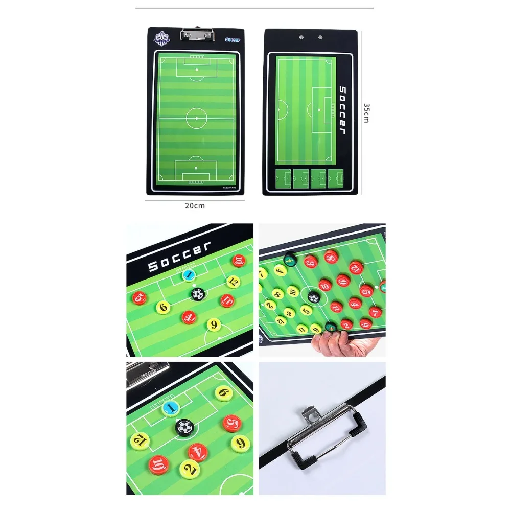 Football Tactics Board Soccer Coaching Boards Folding Leather Teaching Board with Magnetic Pen