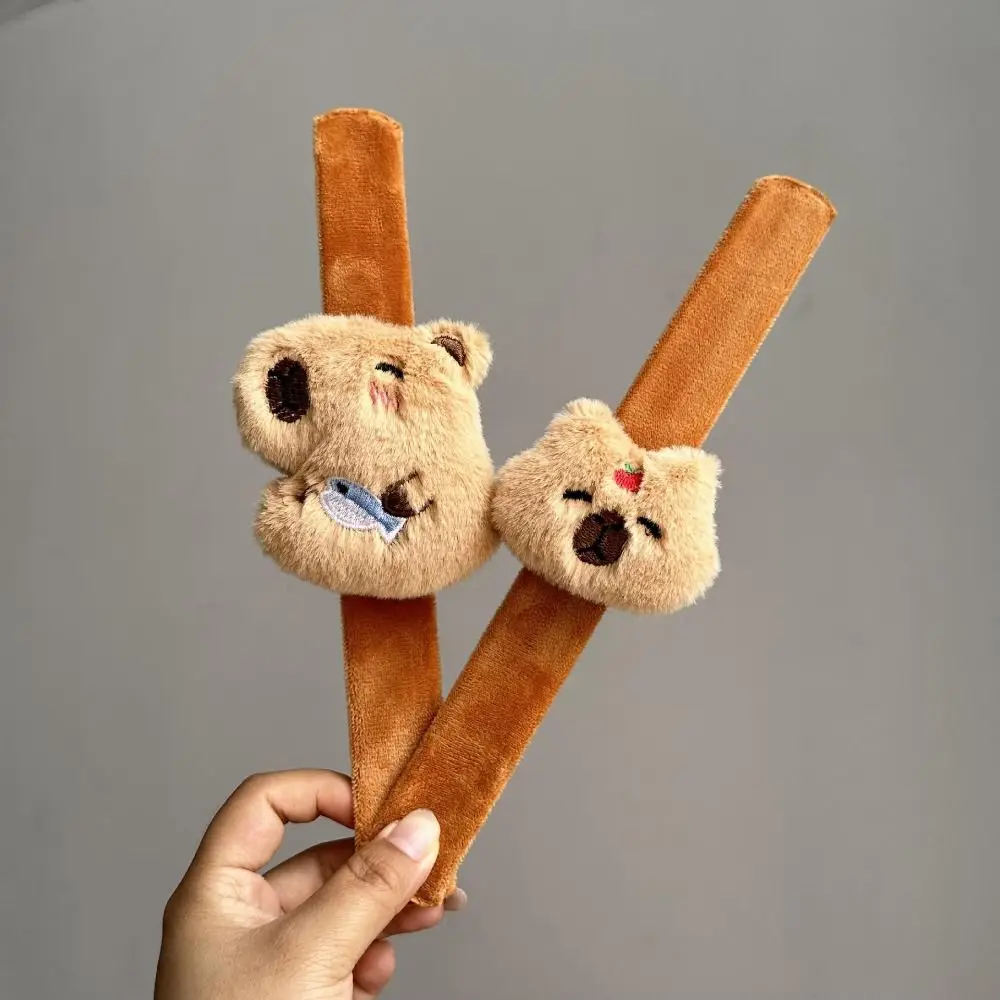 Capybara Rodent Plushies Slap Bracelet with Clap Circle PP Cotton Capybara Clap Circle Toys Cute Doll Simulation