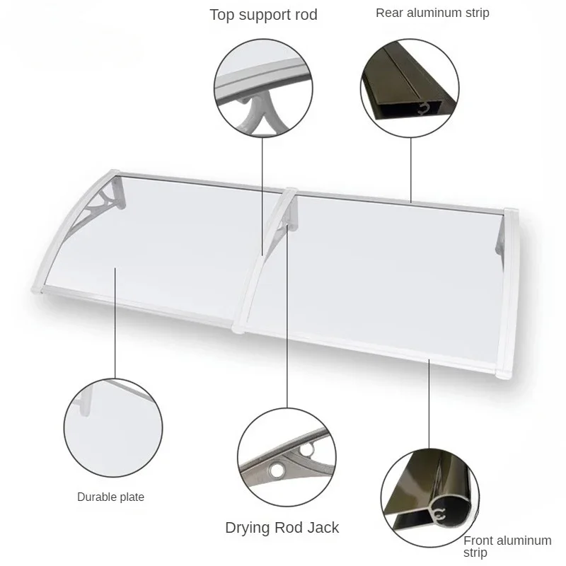 Thickened Endurance Board Awning for Windows PC Waterproof Awnings with Bracket Minimalist Reinforced Awning for Electrical