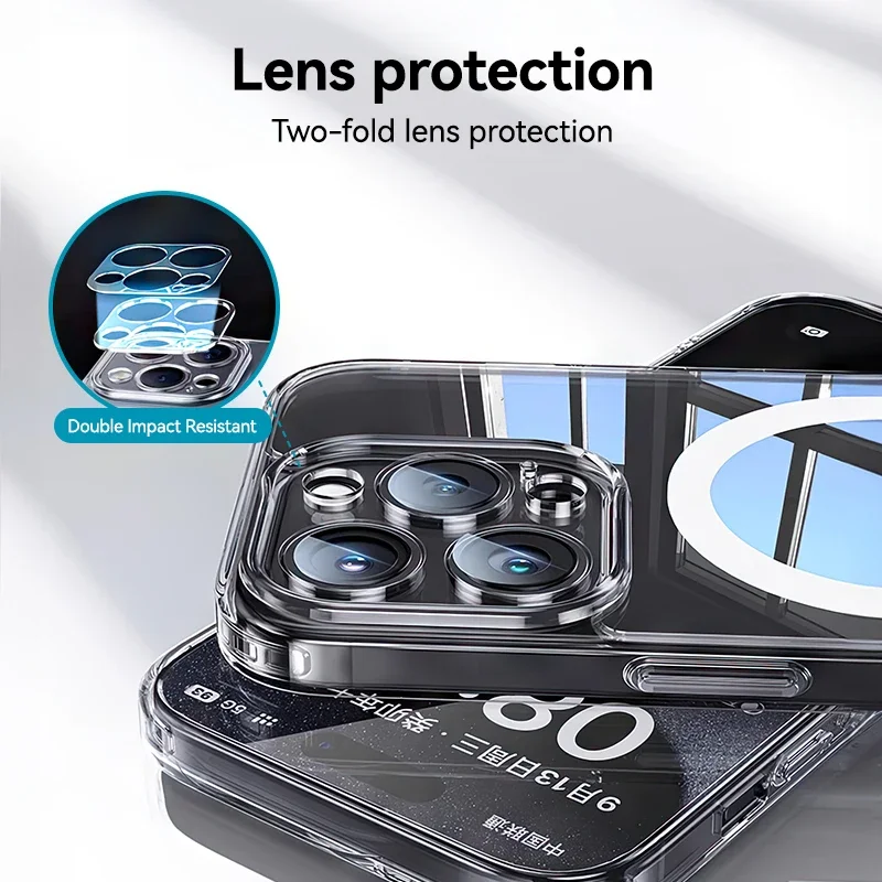 Joyroom Magnetische Hülle für iPhone 16 15 Pro Max Hülle Transparente Abdeckung für iPhone 16 Wireless Charger Magnetabdeckung Anti Gelb