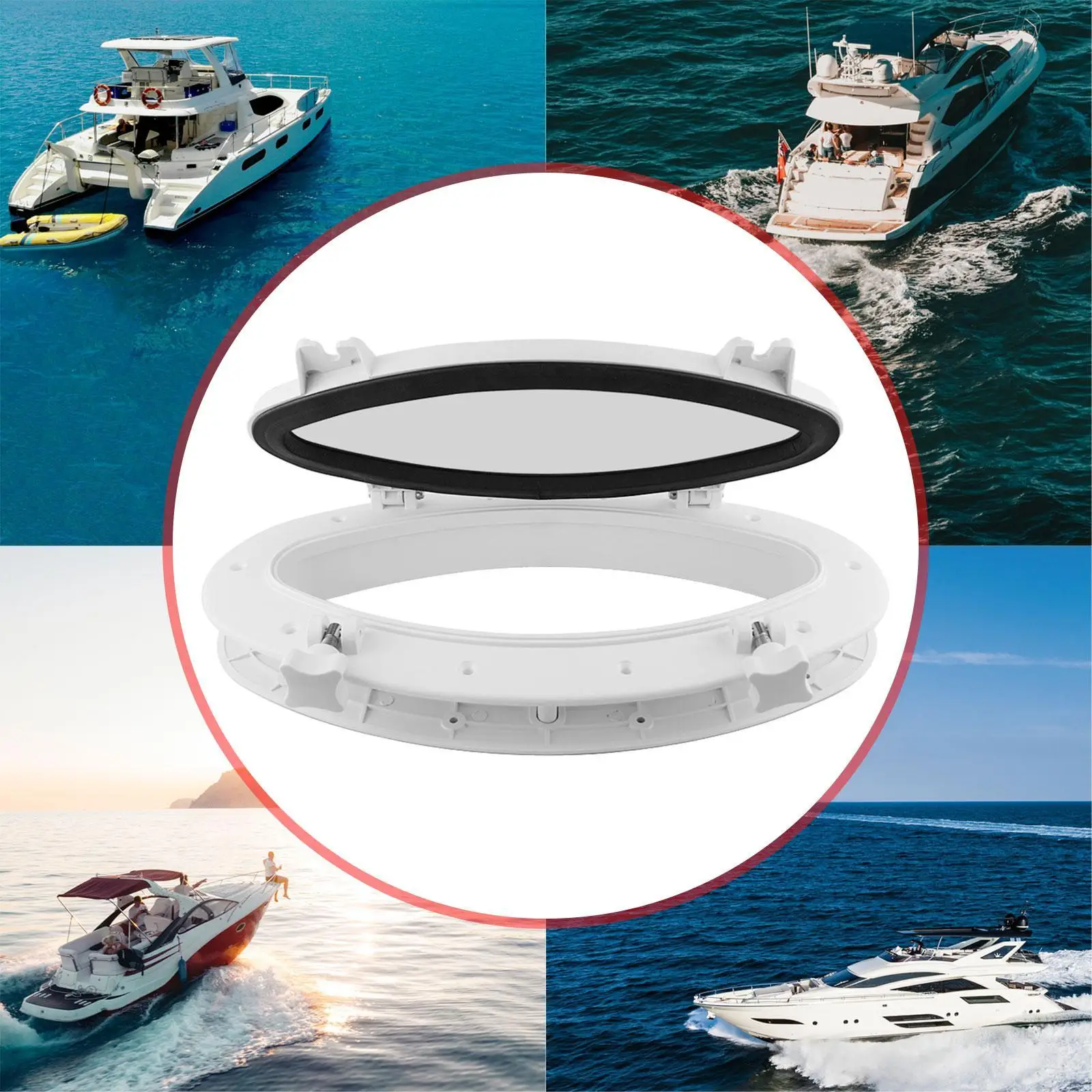 

Boat Porthole Window Accessories Repair Easy Installation Replaces Yacht Oval Opening Portlight for Boating Marine Sailing