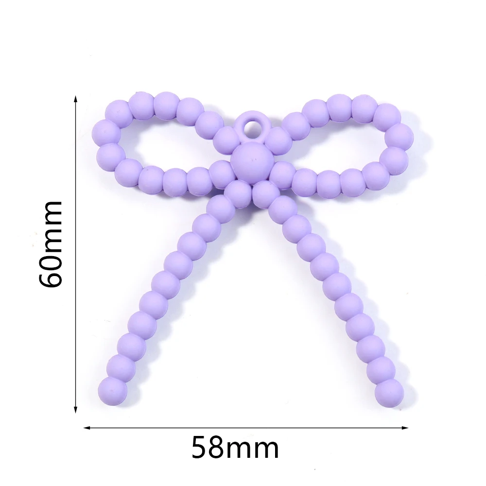 2Pcs Acrylic Bow Bead Charms for DIY Jewelry Making
