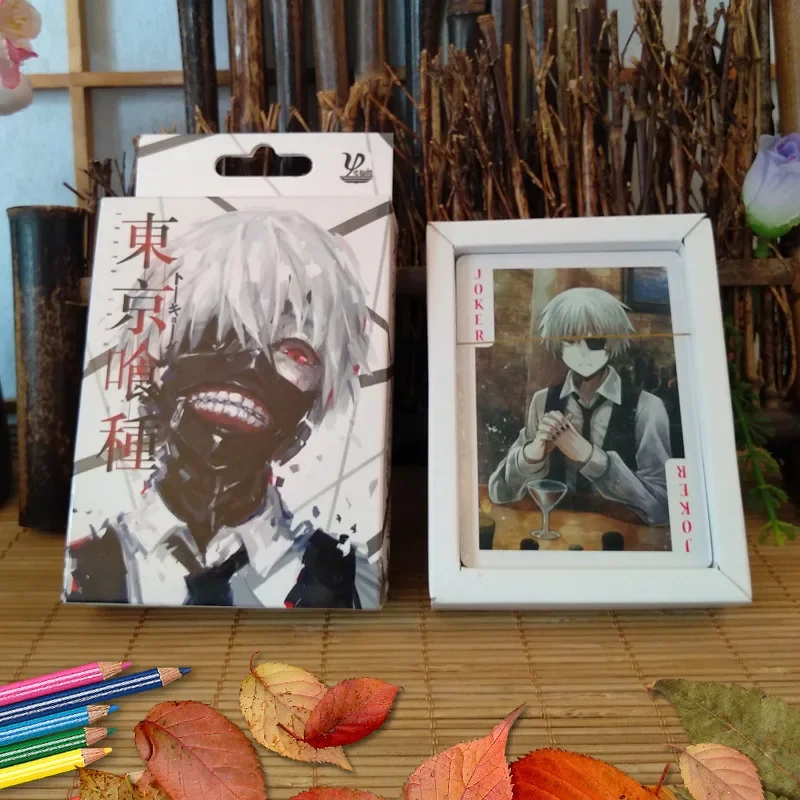 54pcs Cards Anime Poker Toy Tokyo Ghoul Cosplay Board Game Cards Hardcover Collection Box