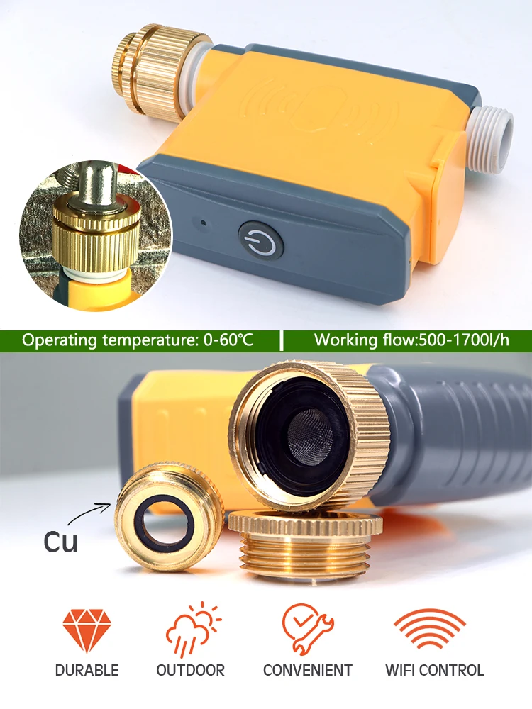 Brass Joints ZigBee Garden Hose Sprinkler Timer Smart Water Timers Mobile Phone Remote Controller Automatic Gateway Timing