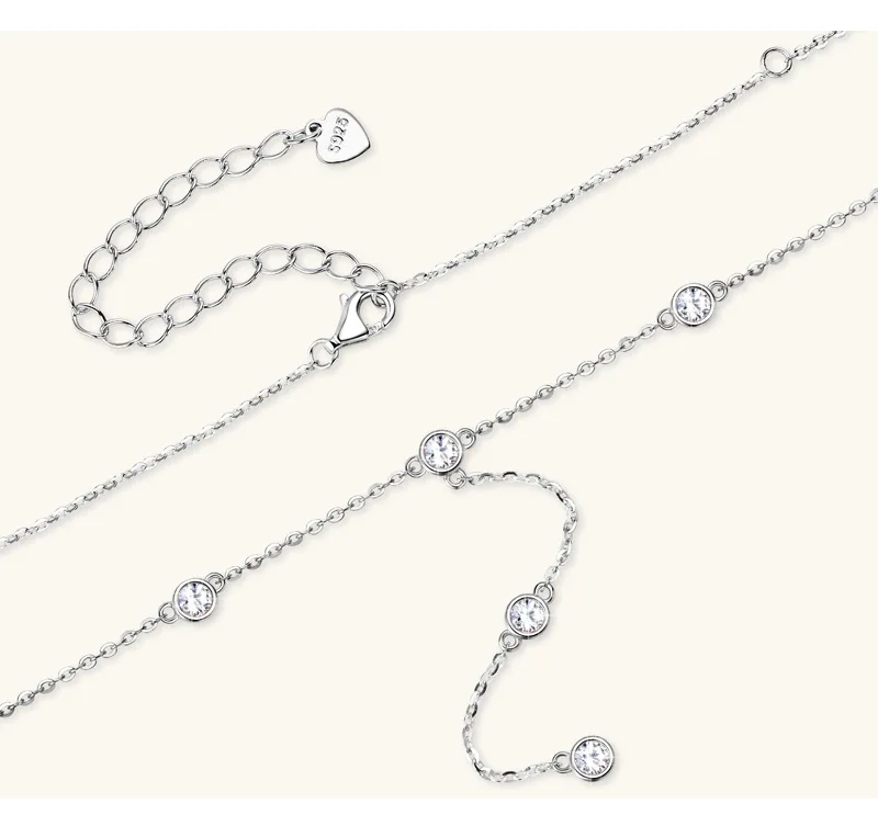 TBCYD 3MM 1.1CT D Kolor Moissanite Łańcuch Naszyjniki Dla Kobiet S925 Srebrny Łańcuch Sweter W Kształcie Y Choker Impreza Drobna Biżuteria Prezenty — zdjęcie 6