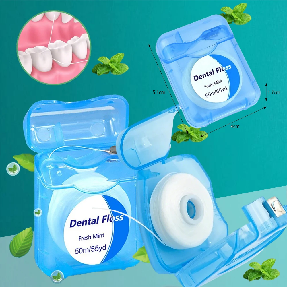 Professional Mint Dental Floss 50m Ultra Clean Plaque Remover Shred Resistant Smooth Glide for Daily Teeth Care Gentle on Gums