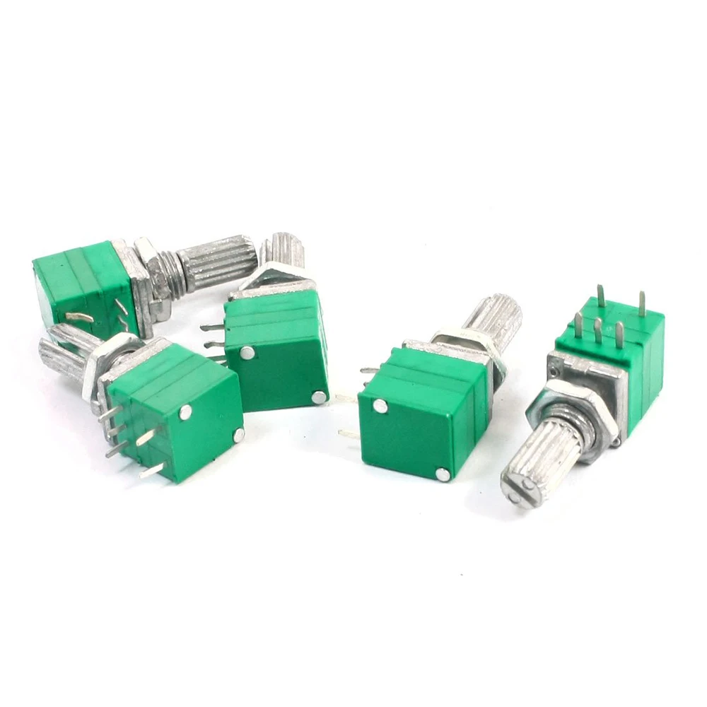 5Pcs Potentiometers Industrial Switches RK097 RK097G 5Pin B1K 5K 10K 20K 50K 100K 500K Switch Audio Shaft 15mm Amplifier Sealing