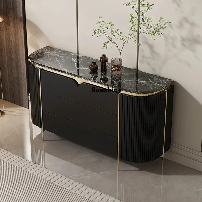 

Italian style, light luxury modern marble dining side cabinet, villa storage, living room, bedroom, end of bed, storageYY