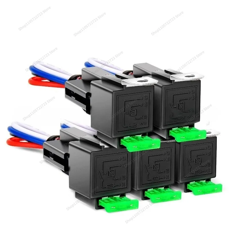 For 5 Sets of Fuse Relays with Sockets, Car Relays 12V30A