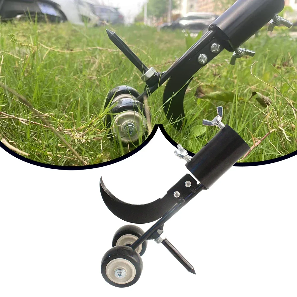 Heavy Duty Garden Weeder Tool Manual Weed Puller with Lawn Cutter & Auxiliary Wheels for Dandelions Grass Garden Cleaning Tools