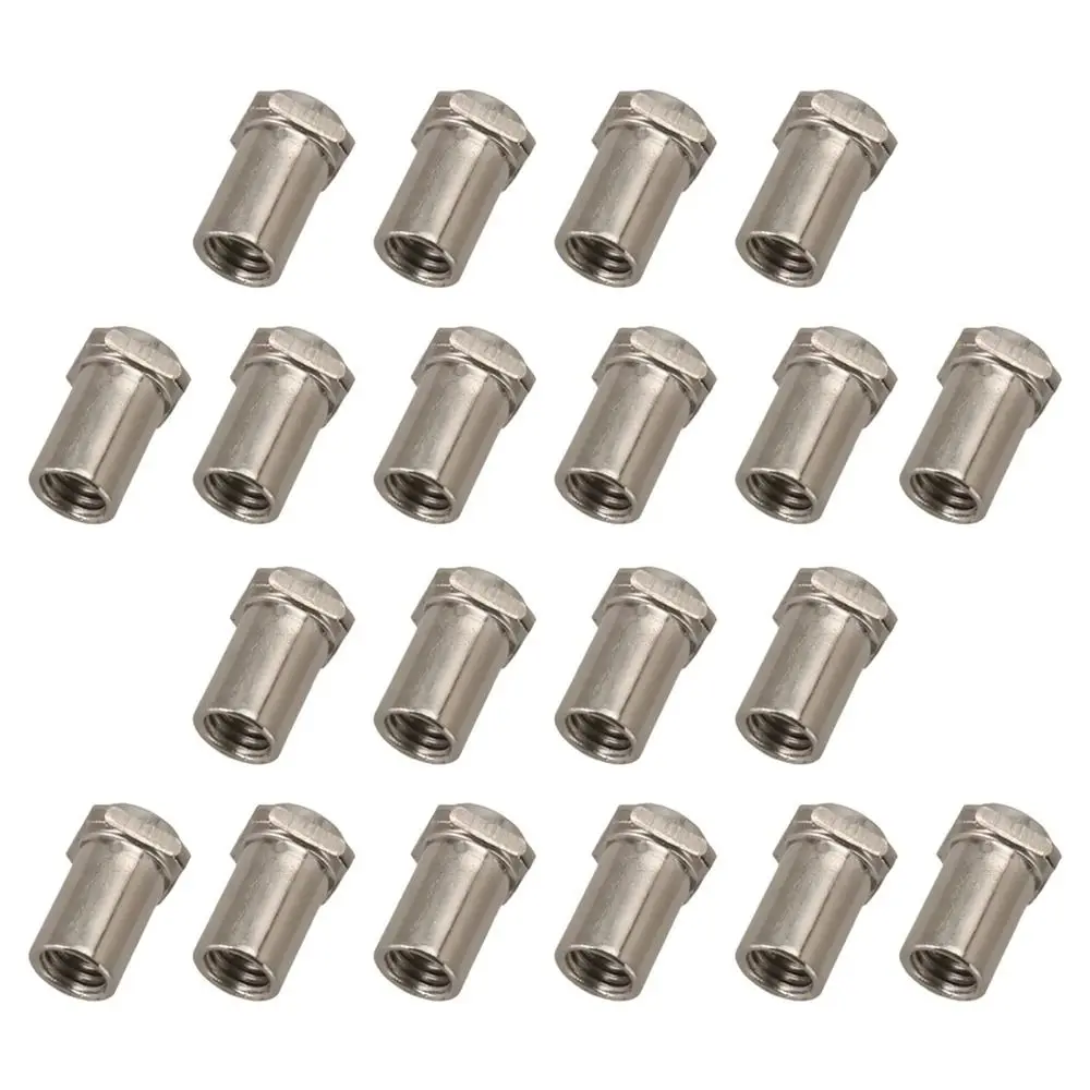 20Pcs 5mm 6mm Drum Screws Nuts Silver Practical Replacement Swivels Nut Iron Floor Drum Spare Parts Musical Instrument Accessory