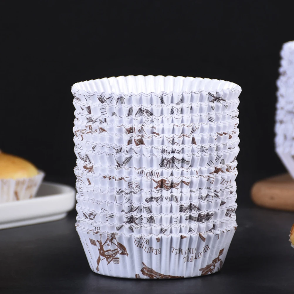 

300pcs Bread Paper Liners Reusable Grease-proof Cupcake Wrappers for Baking Muffins Cheesecakes Standard Size Dessert Cups