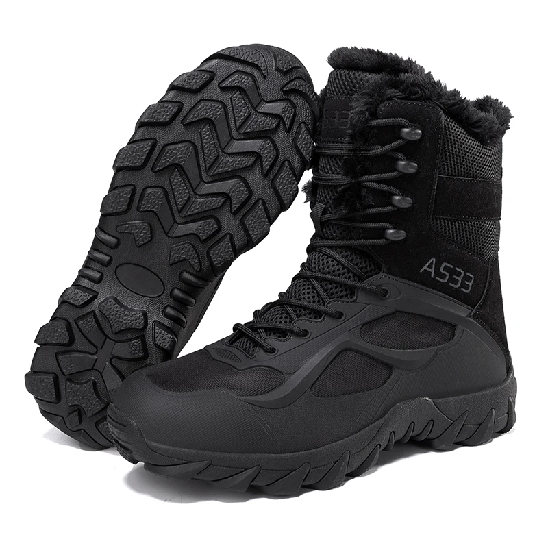 Snow Boots Outdoor Shoes for Men Waterproof Anti-Slip Insulated Padded Thick Warm Winter Boots