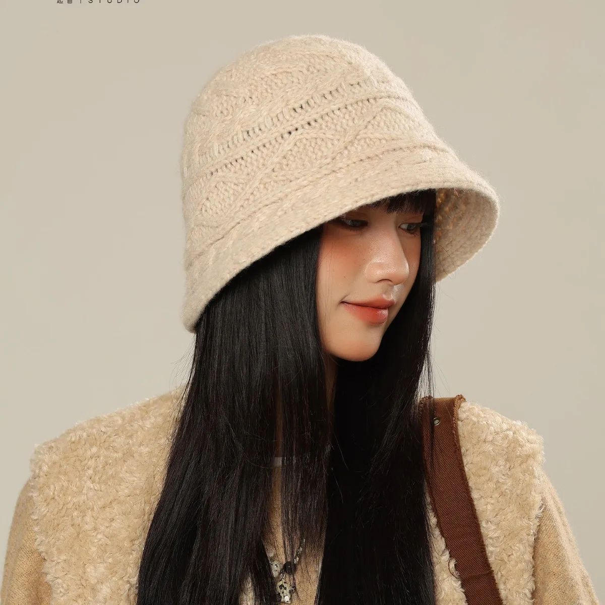 Frauen Eimer Hut Gestrickte Fischer Kappe Herbst Winter Hüte Für Frauen Einfarbig Casual Faltbare Bob Neue