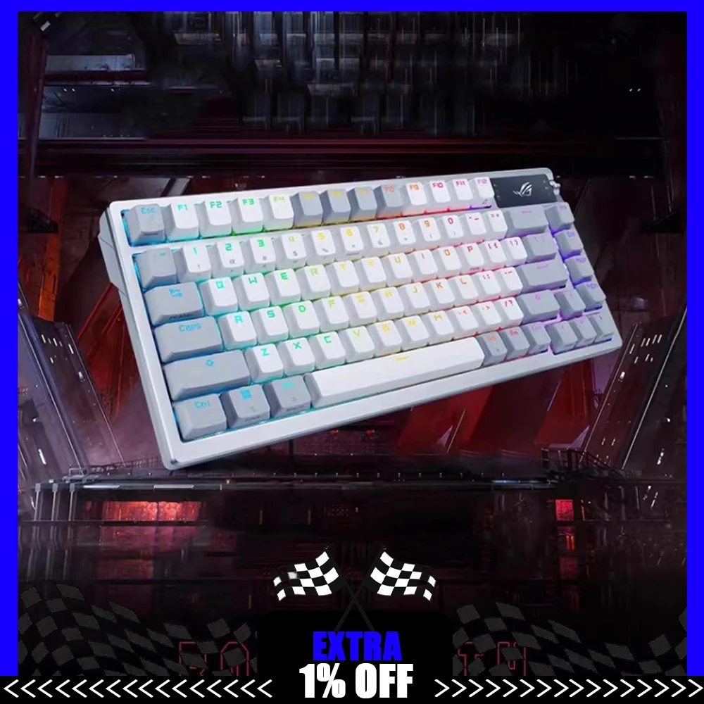 ROG Azoth Mechanical Keyboard Oled Display Screen Control Three Mods Low Delay RGB Keyboard Gasket Hot Swap Pc Accessories Gift