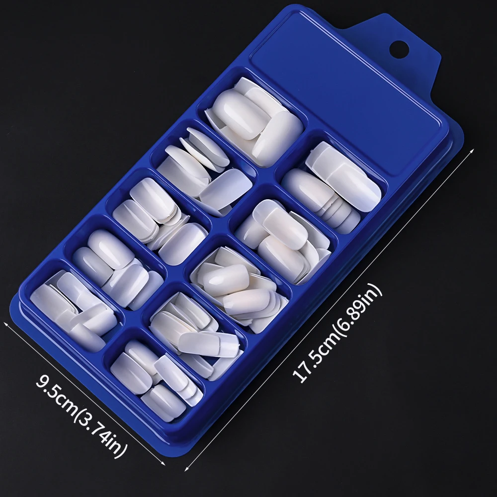 100/120Pcs Pink White Medium Square False Nails Acrylic Full Cover Ballerina Fake Nails DIY Manicure Extension Press On Nails