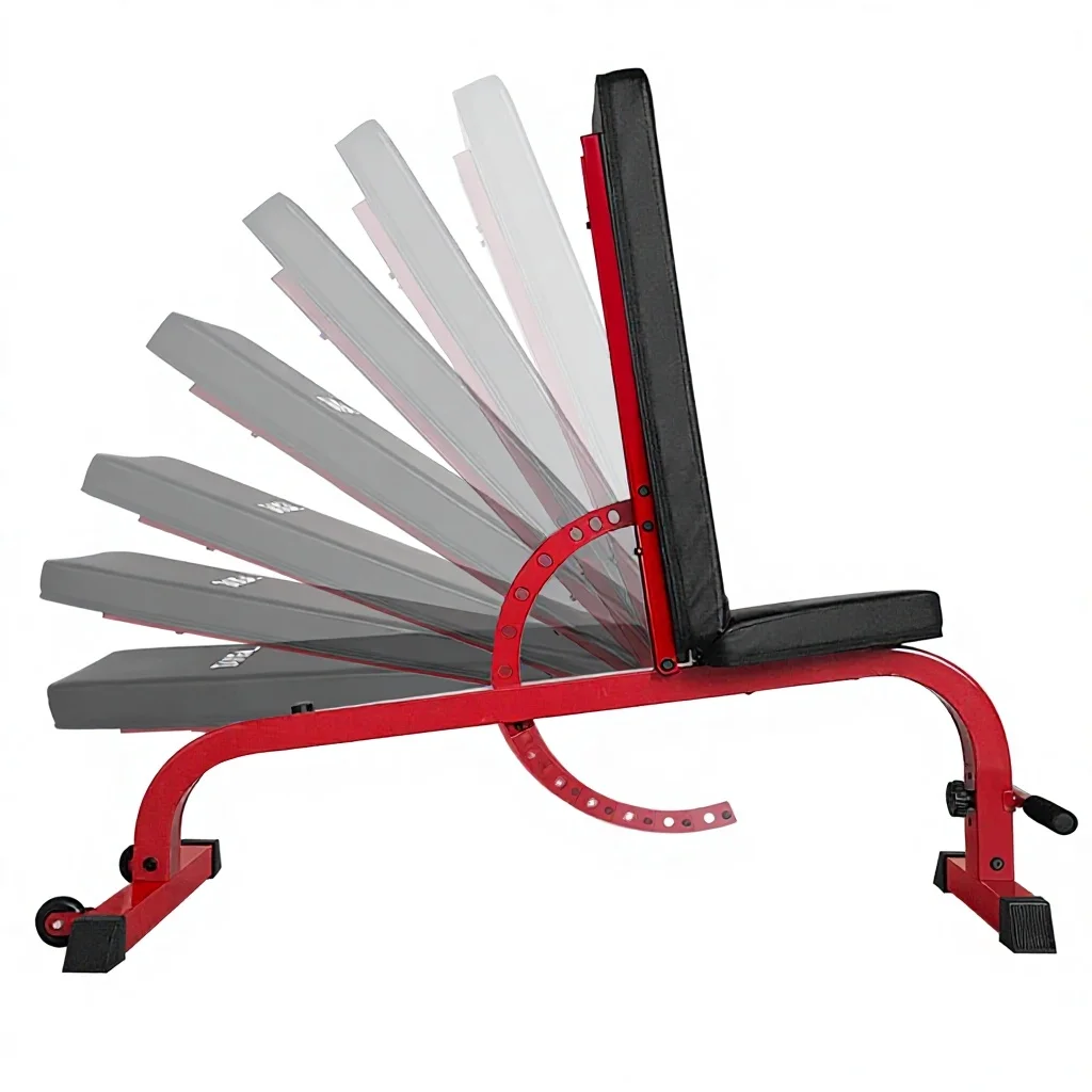 Commercial Multi-Position Reclining Fitness Bench with Alloy Steel Frame for Gym