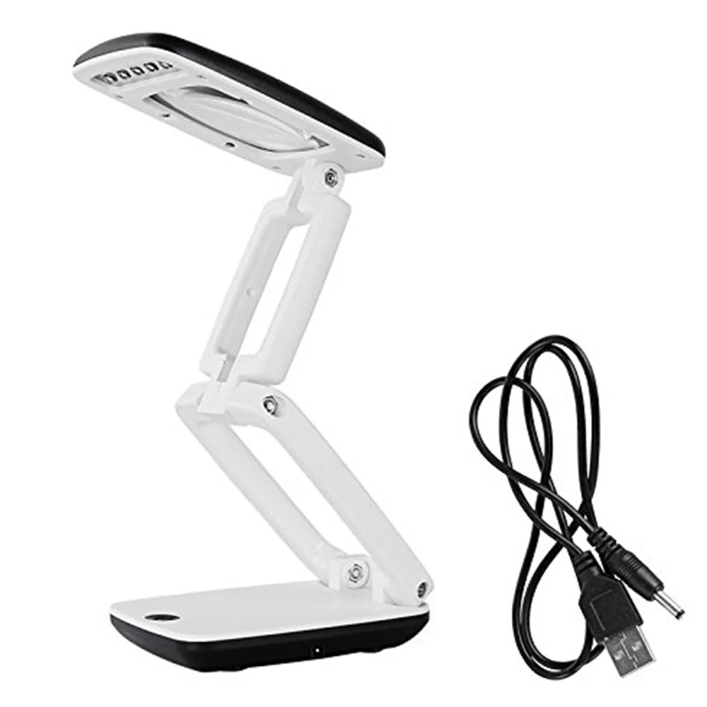 LJL Lighted Desk Magnifying Glass Lamp With Light On Stand Led Portable Pocket Magnifier Visor Folding 3X For Reading, Hobby