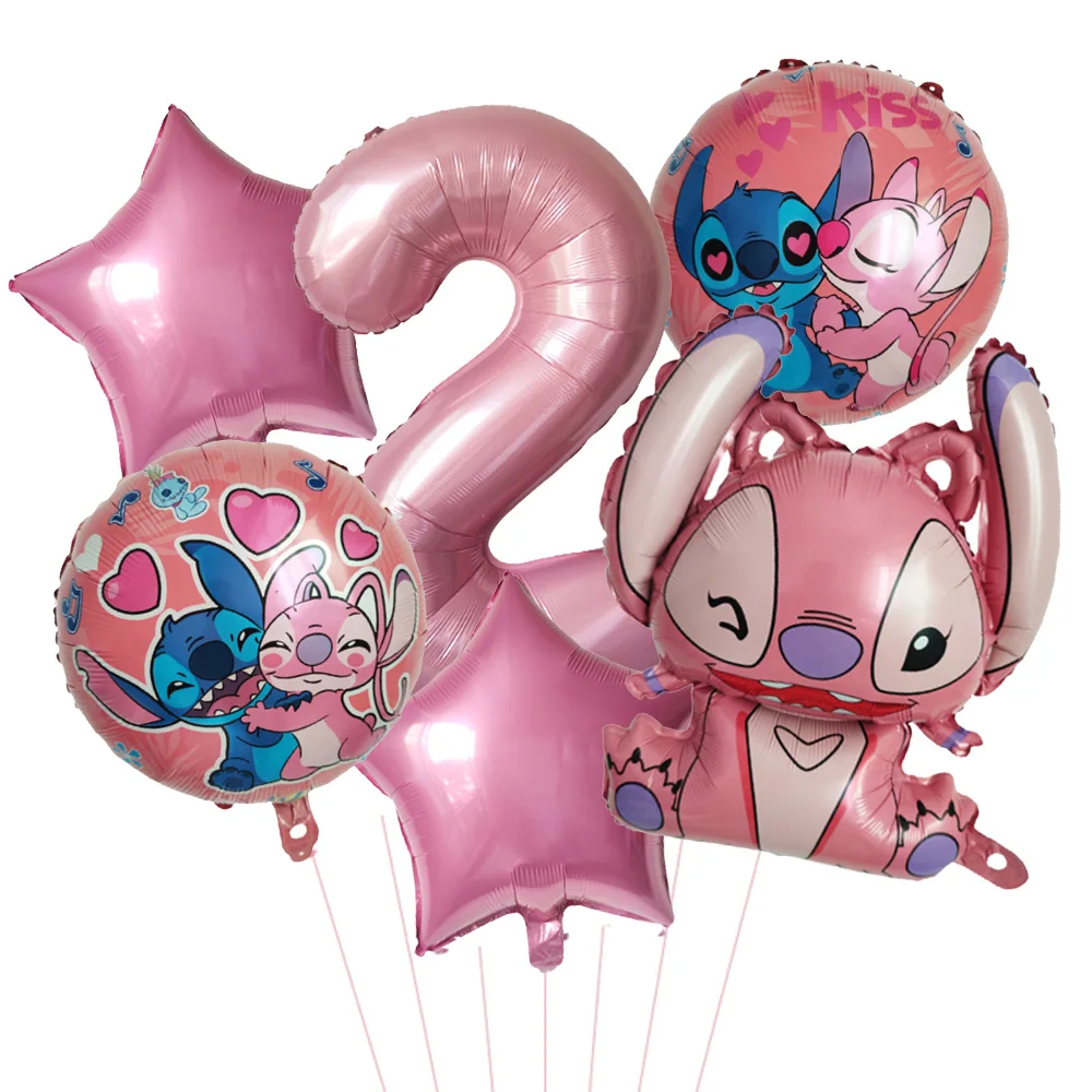 6pcs Disney Lilo & Stitch Party Balloons Stitch 32" Number Balloon set Baby Shower Birthday Party Decorations Kids Toy Gifts image 3