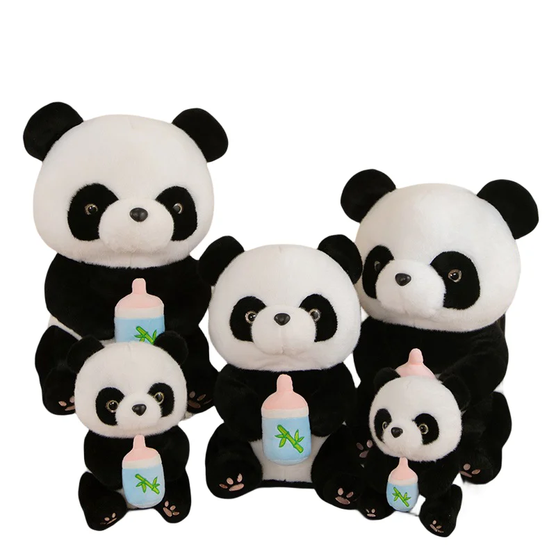

Новинка Kawaii креативная панда с молочной бутылкой удобные плюшевые игрушки сопровождают куклы Девочки Дети День рождения рождественские подарки