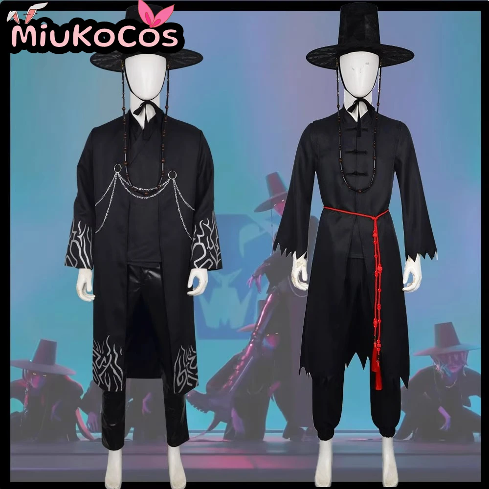 

IN STOCK Pop Demon Hunters Cosplay Saja Boys Jinu Baby Abby Romance Mystery Black Singing Cosplay Costume MiuKoCosplay Cosplay