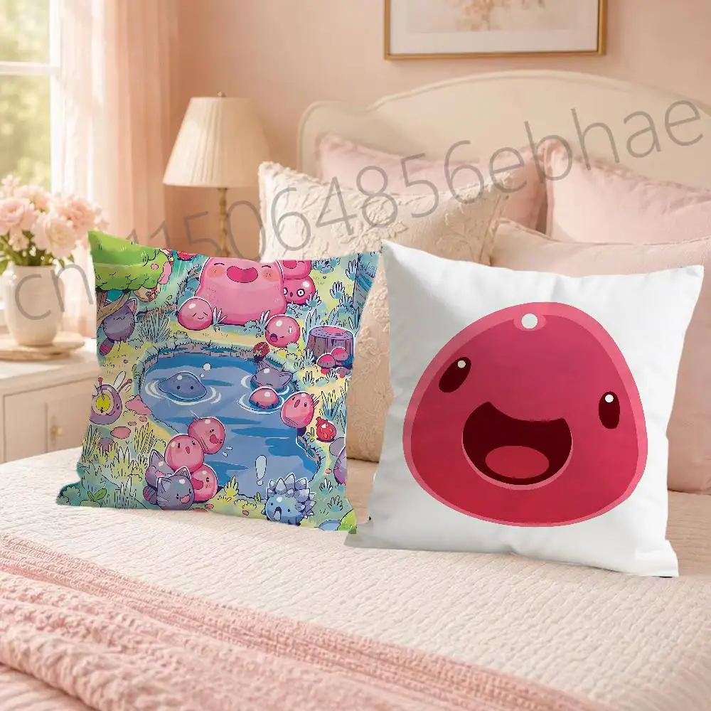 FOR Slime Rancher Tabby Throw Pillow Cover 2D Double-Sided Print Soft Cushion Case for Home Sofa Bedroom Car