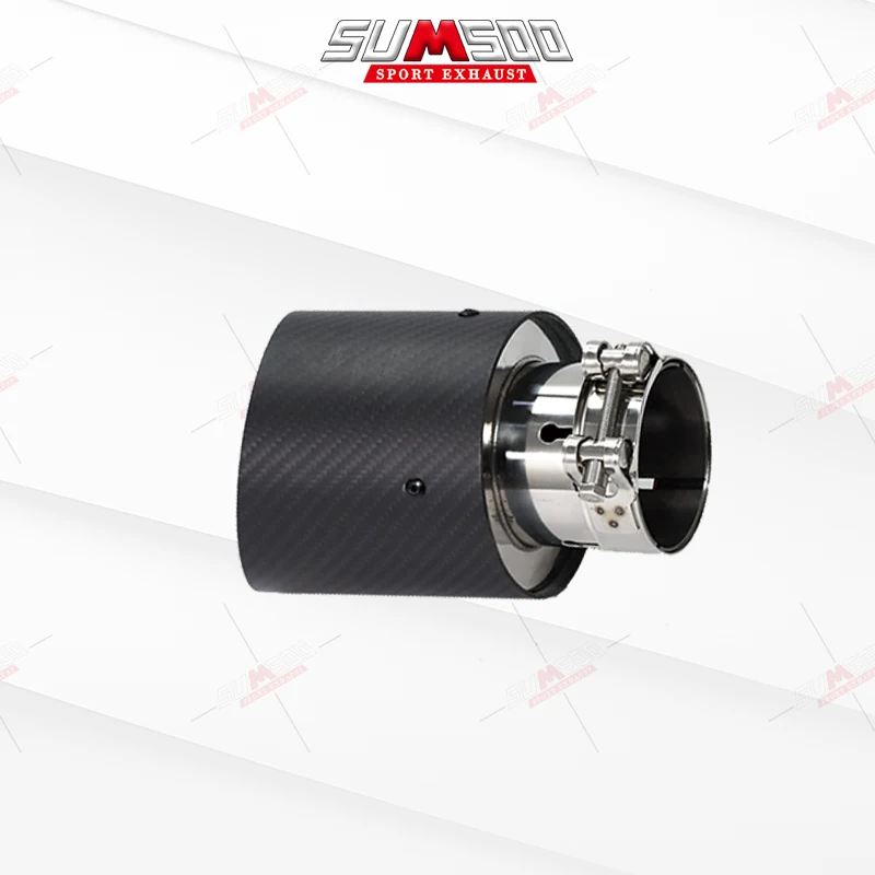 1 قطعة ماتي الكربون الخمار تلميح 101 مللي متر منفذ نظام العادم ل تعديل العالمي مستقيم العادم الخمارات فوهة تلميح #6