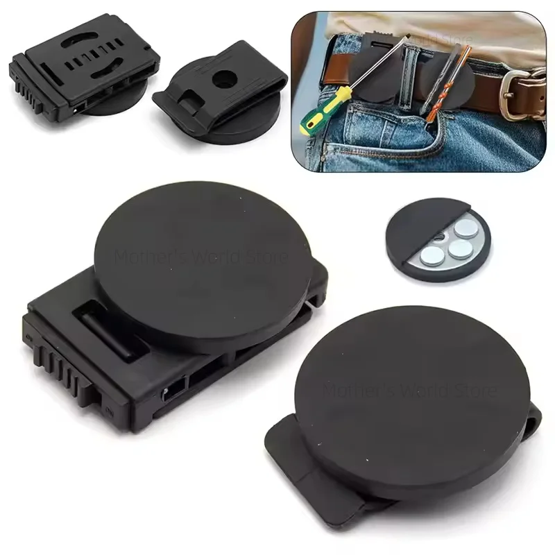 

New Black Magnetic Belt Buckle Adjustable Portable Rubber Wrap Magnetic Suction Cup Suction Screw Hardware Hand Tool Accessories