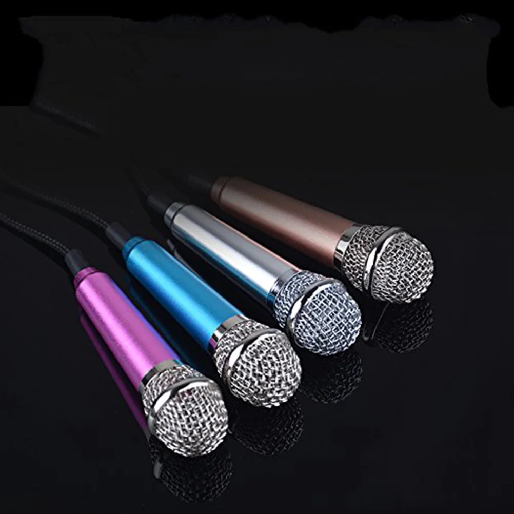 

2 Pcs Mini Microphone for Cell Phone Karaoke Recording Portable Compatible Smartphone Laptop Webcam Singing Bar