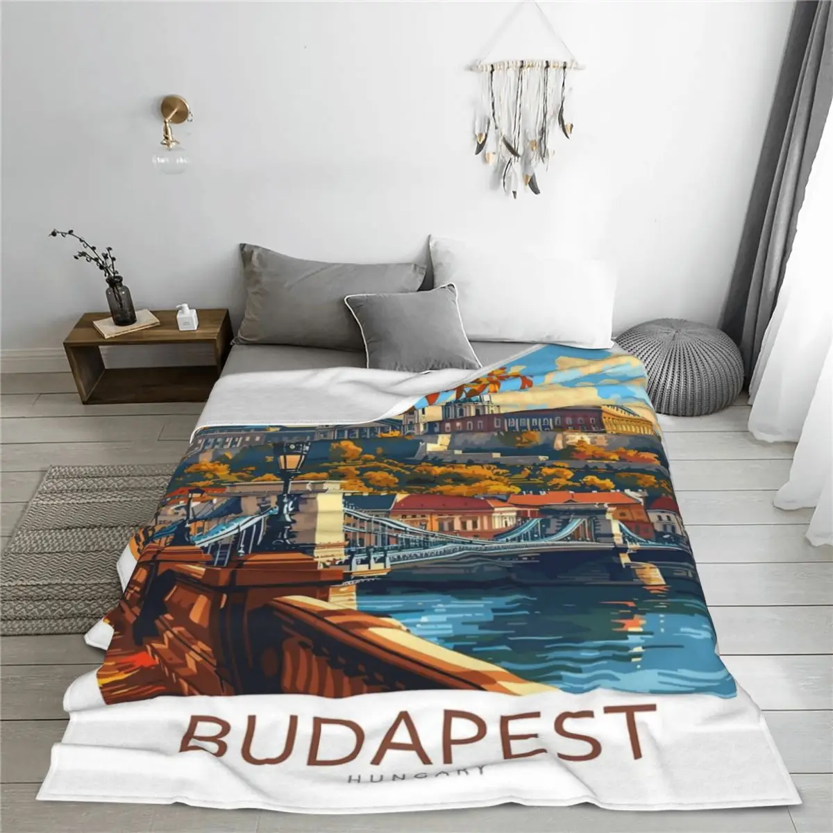 Budapest Hungary - Travel Art Blanket Bedspread On The Bed Thick Bedspreads Queen Size