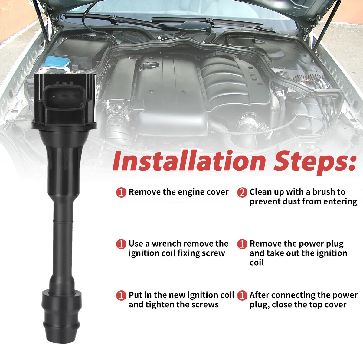 1/4 個 22448-8H300 UF350 点火コイル日産エクストレイル T30 セントラ B15 ティアナ J31 2.0 アルティマ 2.5 22448-8H315 22448-8H310 C1398