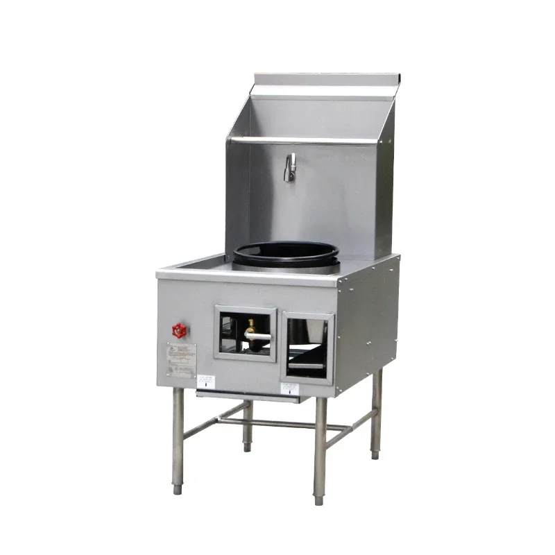 Fornello a gas industriale commerciale in acciaio inossidabile con gamma Wok cinese a 1 fuoco con lavello