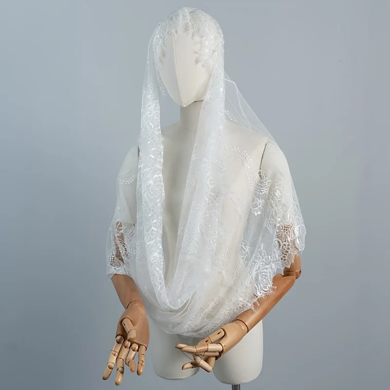 European and American style bridal wedding lace shawl veil headpiece sun protection decorative headscarf silk scarf for women