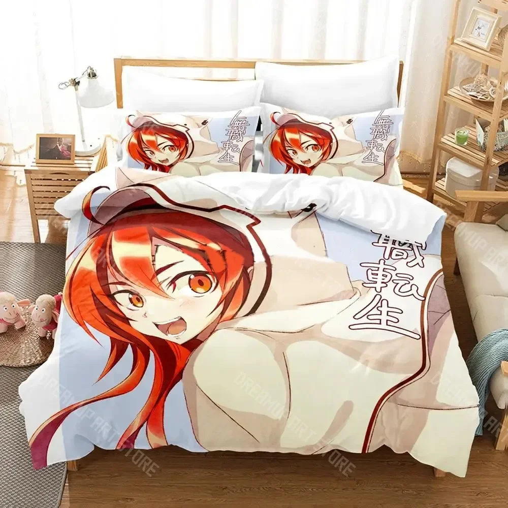 Mushoku Tensei Jobless Reincarnation Bedding Set Boys Girl Twin Queen King Size Duvet Cover Pillowcase Bed boys Adult Home