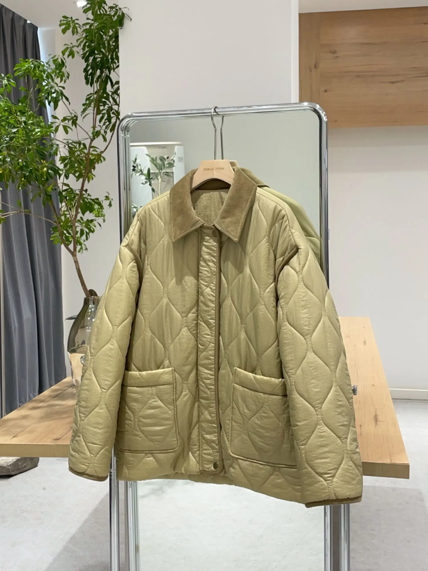 

Noxiao La Authentic Winter 2025 Cotton Jacket Diamond Patterned Plaid Brand NN Women's Korean Style Straight Cut Long Sleeve