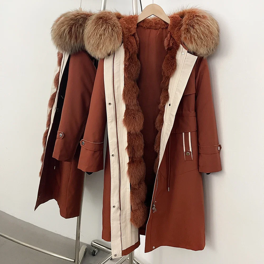 

Extreme Cold Weather Parka for Women, Waterproof Windproof Coat with Fox Fur Hood & Rabbit Fur Inner, Thick Warm Winter Jacket