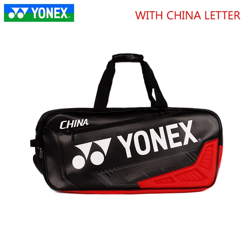 YONEX-Bolsa De Raqueta De tenis De Bádminton, Bolsa Retangular De Cuero Para Raquetas De 5-7 Con Isoliento Con MOG BA02331WEX