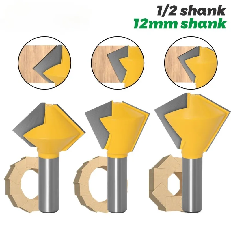 

1PC 12mm 1/2 Shank Multi Sided Glue Joint Router Bit 6/8/12 Sided Tenon Milling Cutter Multifunction Woodworking Cutting Tools