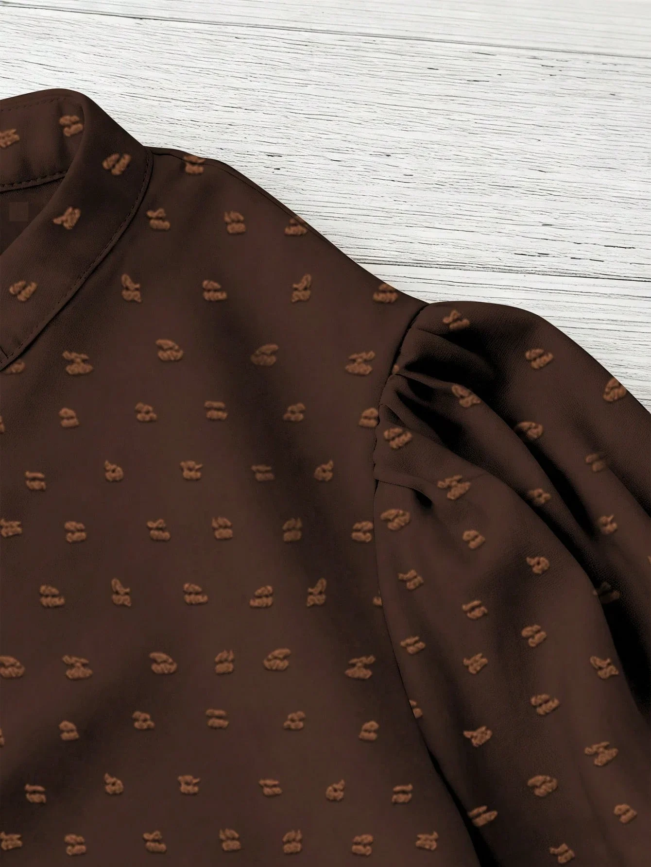 

Женская повседневная блузка с цветочным принтом, V-образным вырезом и пышными рукавами, коричневая