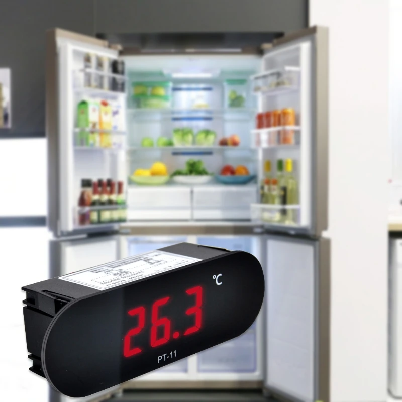 

PT-11 LED Digital Temperature Meter -20~300℃ for Refrigerator/Cake Cabinet High Temperature Resistance Easy to Install